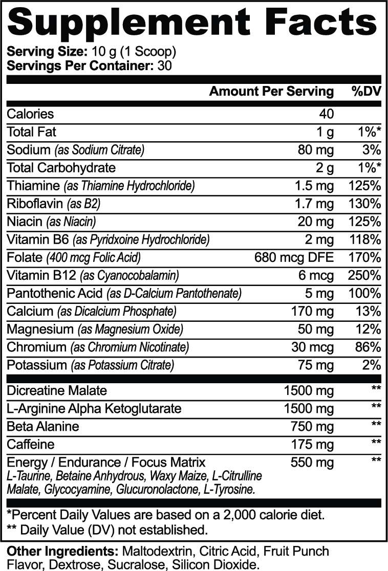 VANTA Nitric Shock Pre-Workout Powder (Fruit Punch)